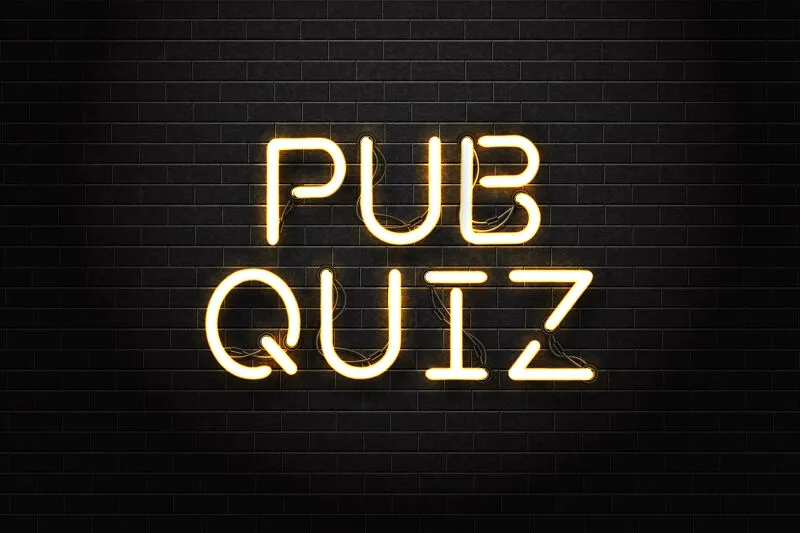 Pub quiz led skilt